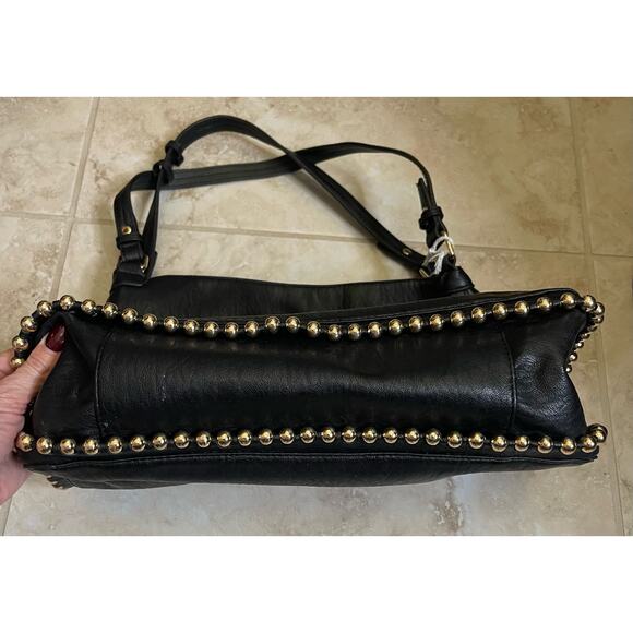 Jessica Simpson NEW Camille black gold metal beads boho shoulder bag purse - Picture 7 of 10